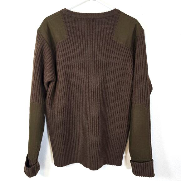 L.L.Bean Commando Sweater Mens XL Deep Woods Green Merino Wool Crewneck Casual - Picture 2 of 8